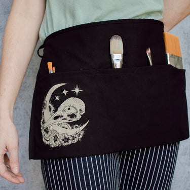 Bird Skull and Crescent Half Apron