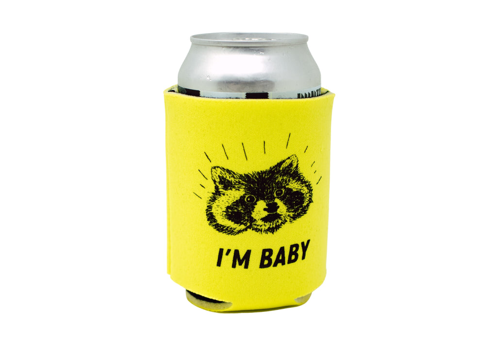 Yellow Raccoon Can Holder