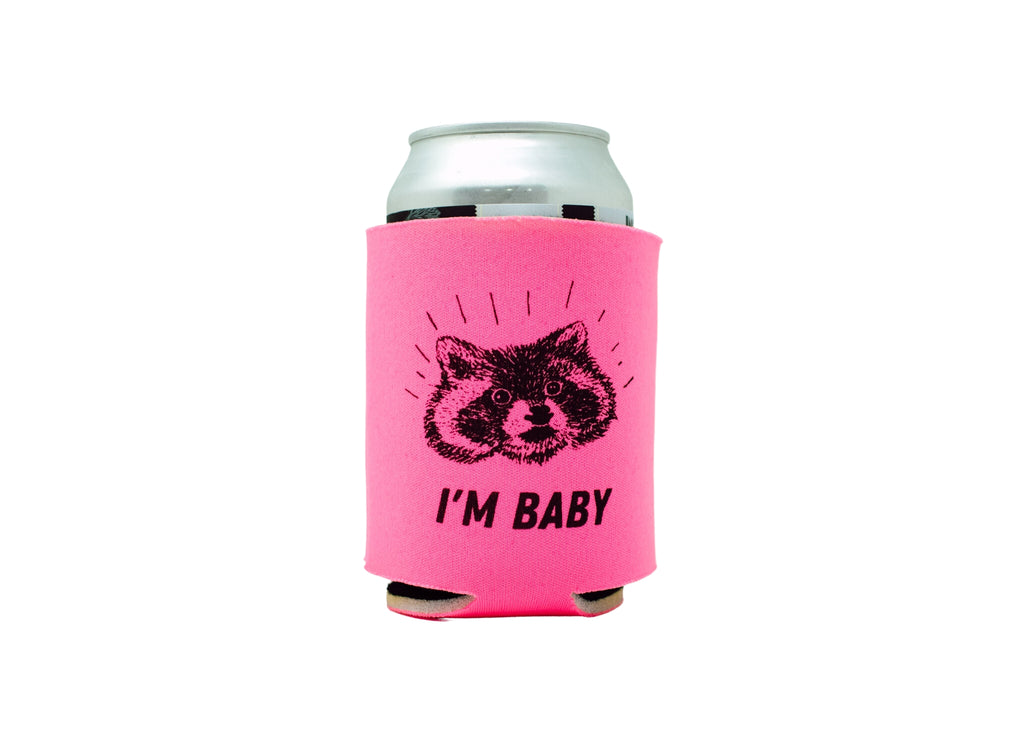 Pink Raccoon Can Holder