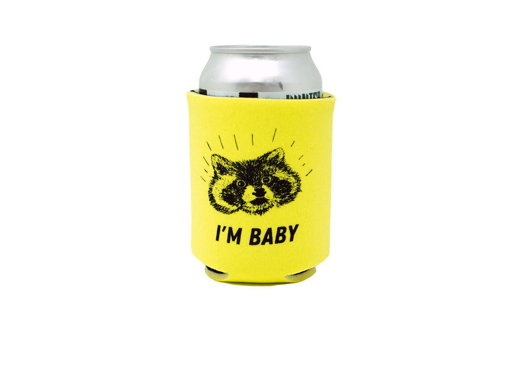 Yellow Raccoon Can Holder