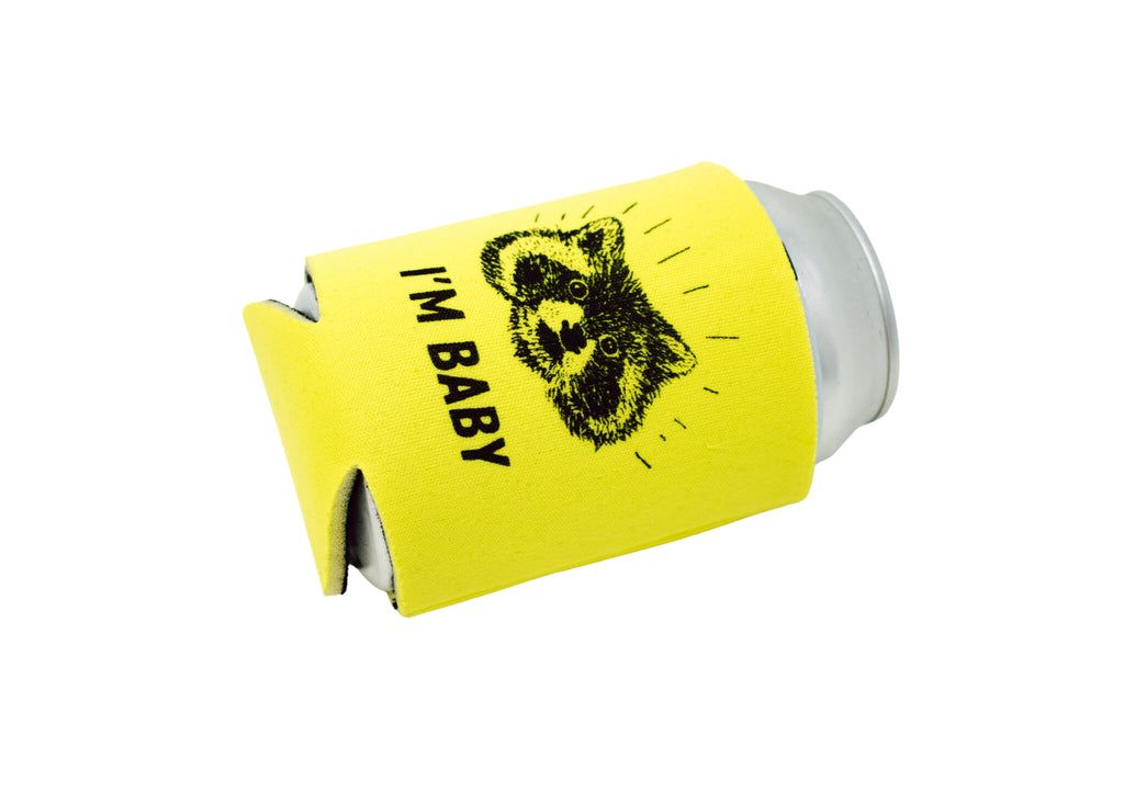 Yellow Raccoon Can Holder