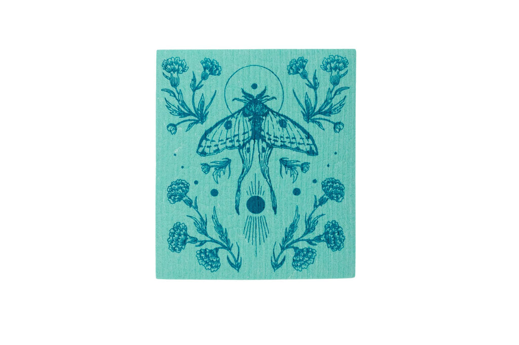 Mint Moth Shrine Swedish Dishcloth