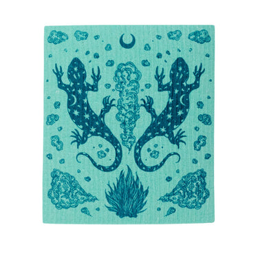 Mint Salamander Shrine Swedish Dishcloth