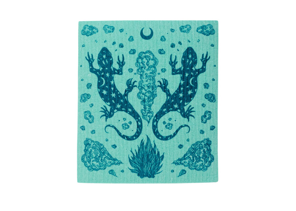 Mint Salamander Shrine Swedish Dishcloth