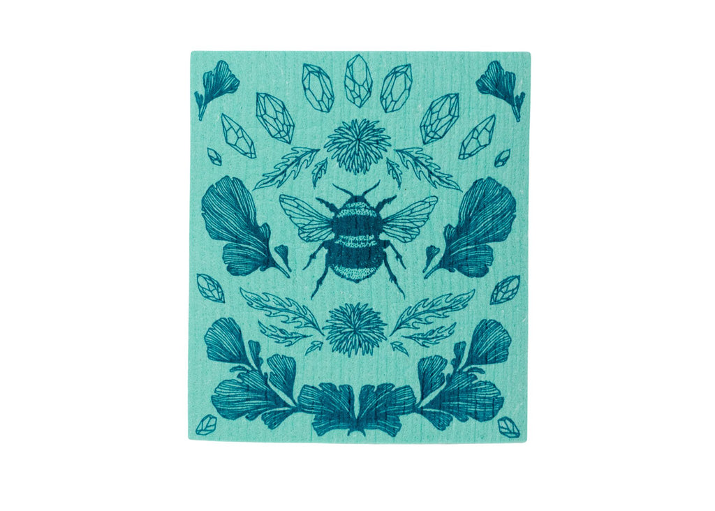 Mint Bee Shrine Swedish Dishcloth