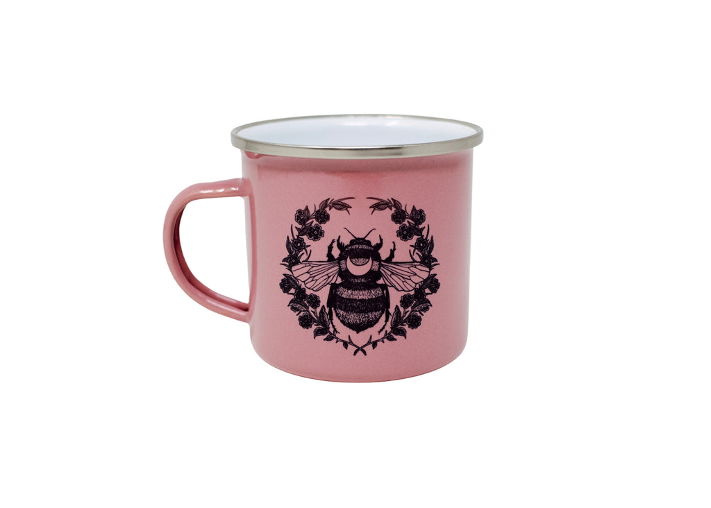 Pink Bee Camp Mug