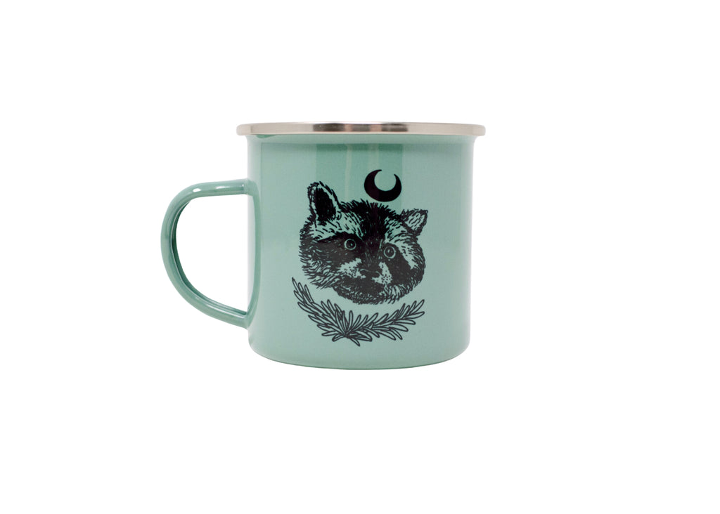 Green Raccoon Camp Mug