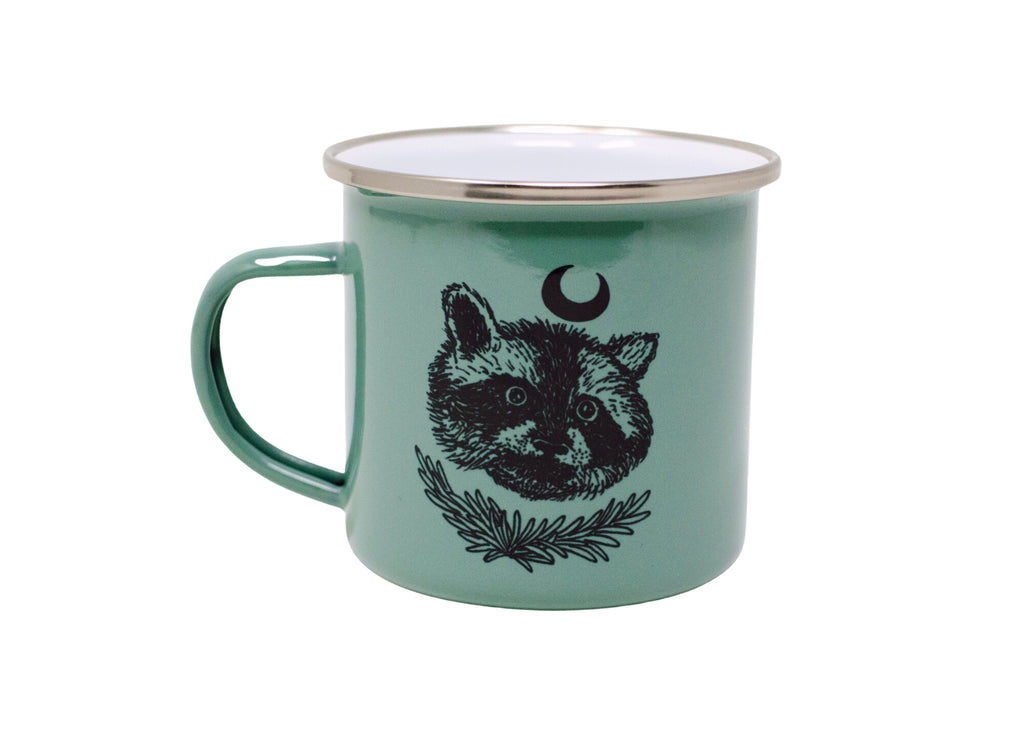 Green Raccoon Camp Mug