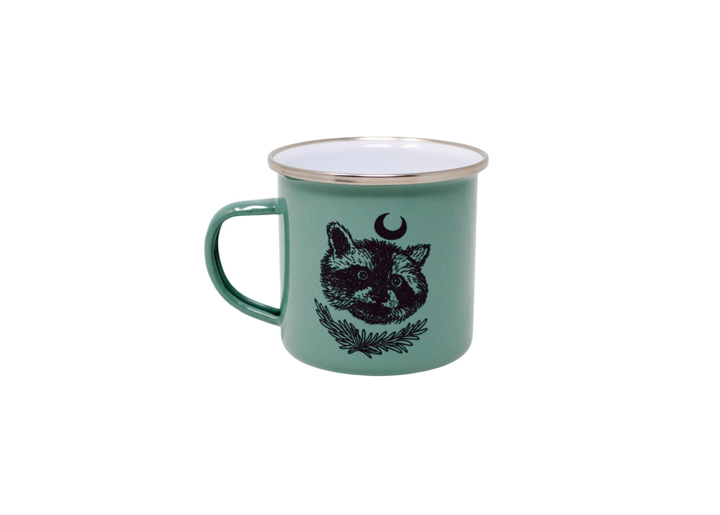 Green Raccoon Camp Mug