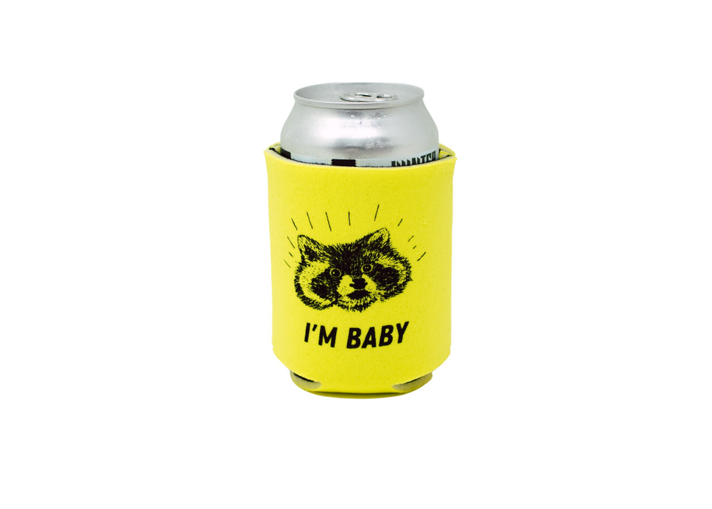 Yellow Raccoon Can Holder