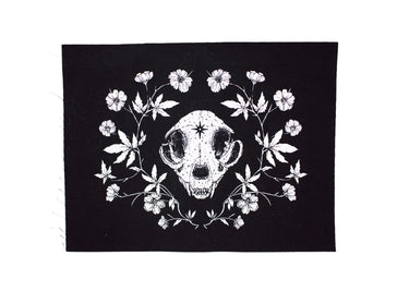 Cat Skull and Cinquefoil Back Patch