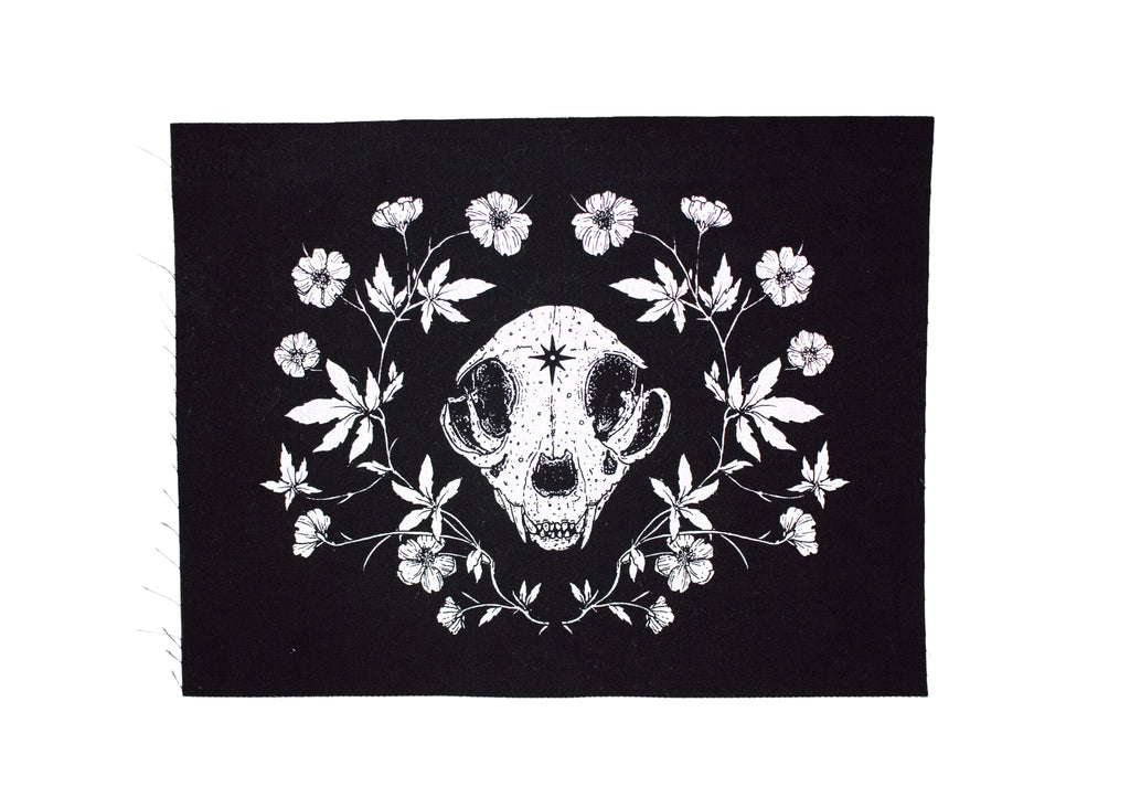 Cat Skull and Cinquefoil Back Patch