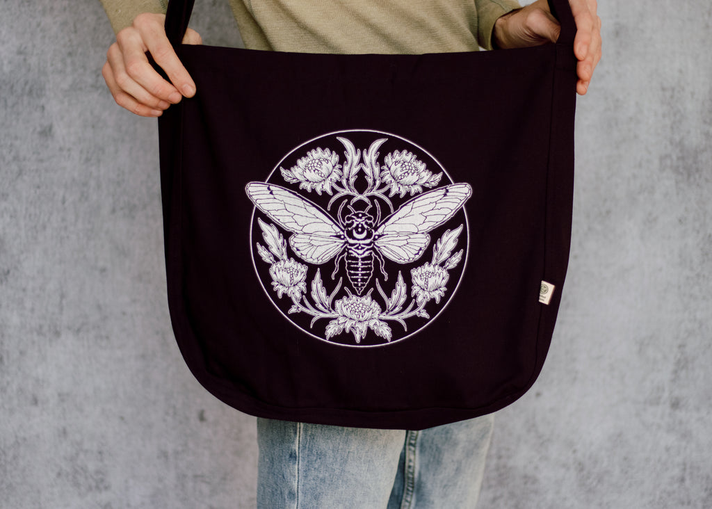 Cicada Floral Slouch Bag
