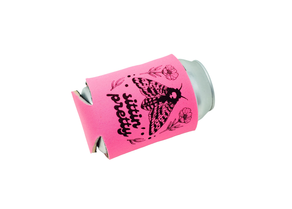 Pink Moth Can Holder