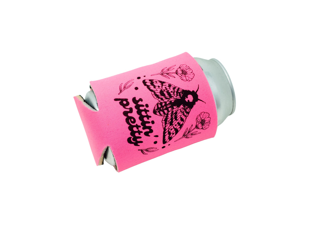 Pink Moth Can Holder