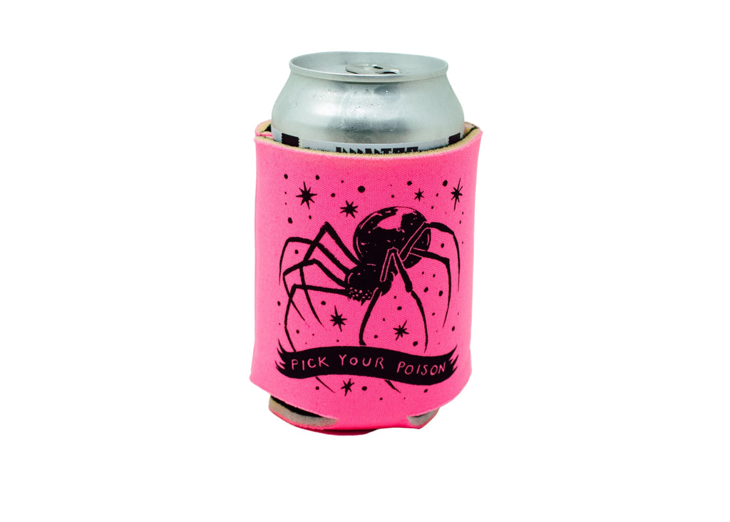 Pink Spider Can Holder
