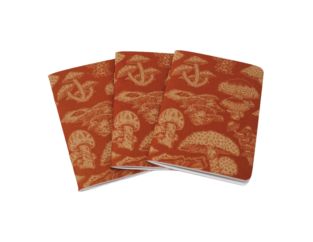 Mushroom Pattern Natural Kraft Notebook