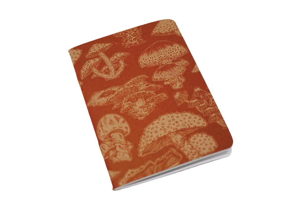Mushroom Pattern Natural Kraft Notebook
