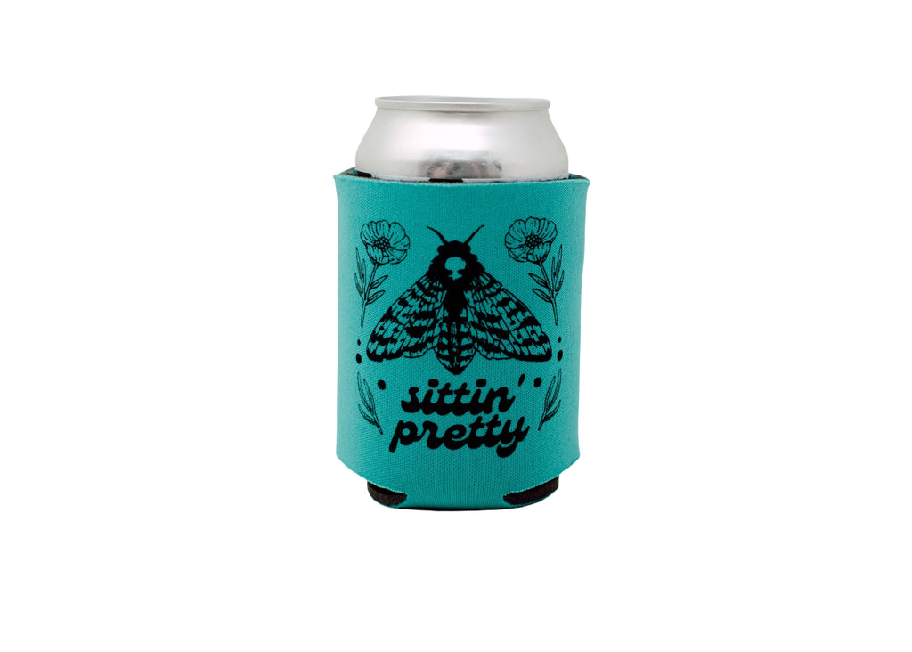 Teal Moth Can Holder