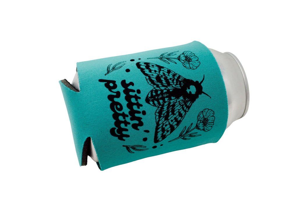 Teal Moth Can Holder