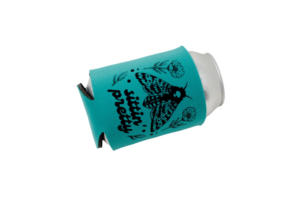 Teal Moth Can Holder