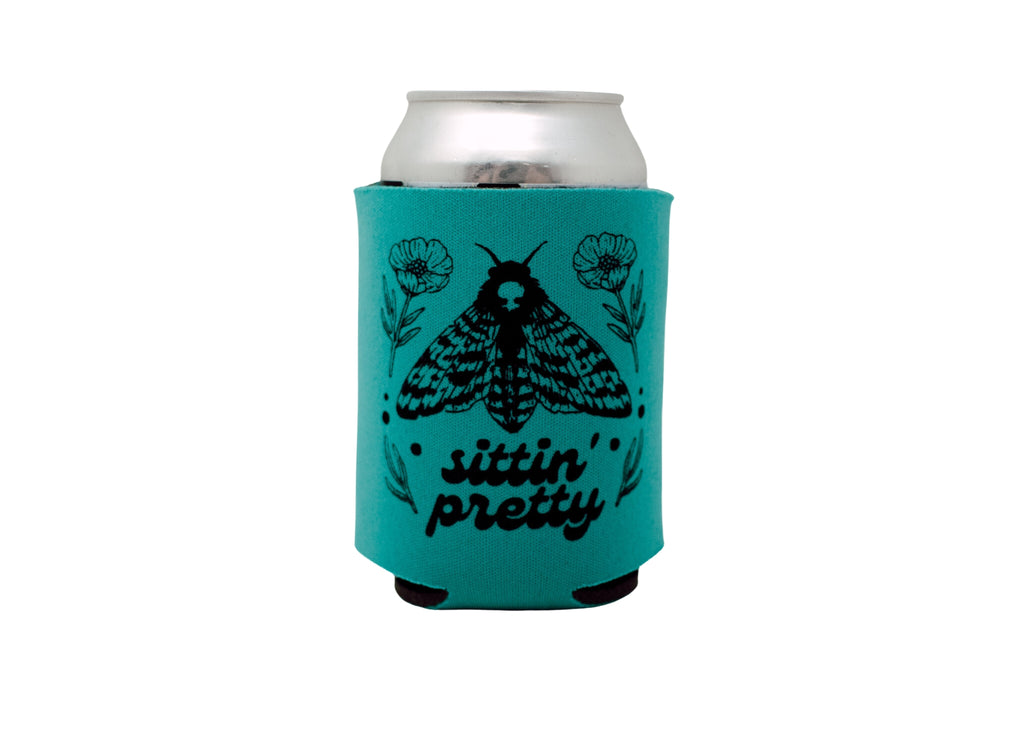 Teal Moth Can Holder