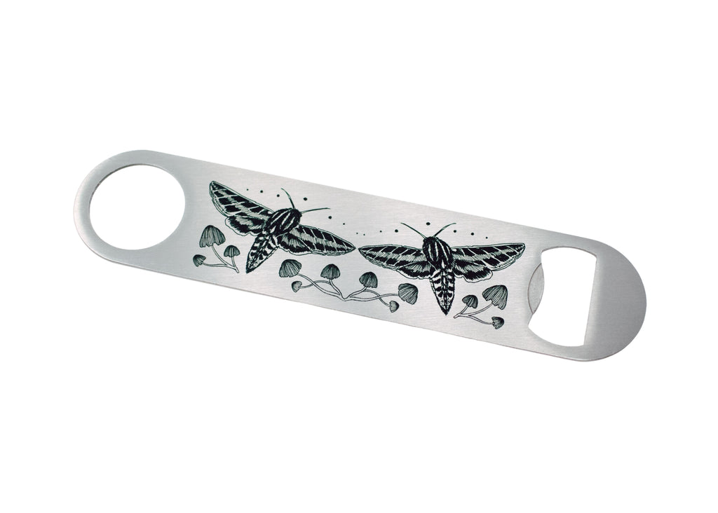 Moth and Mushroom Bottle Opener