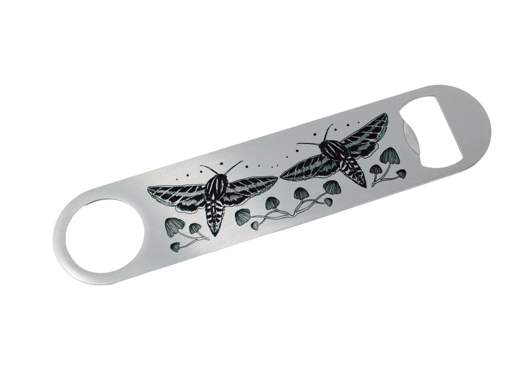 Moth and Mushroom Bottle Opener